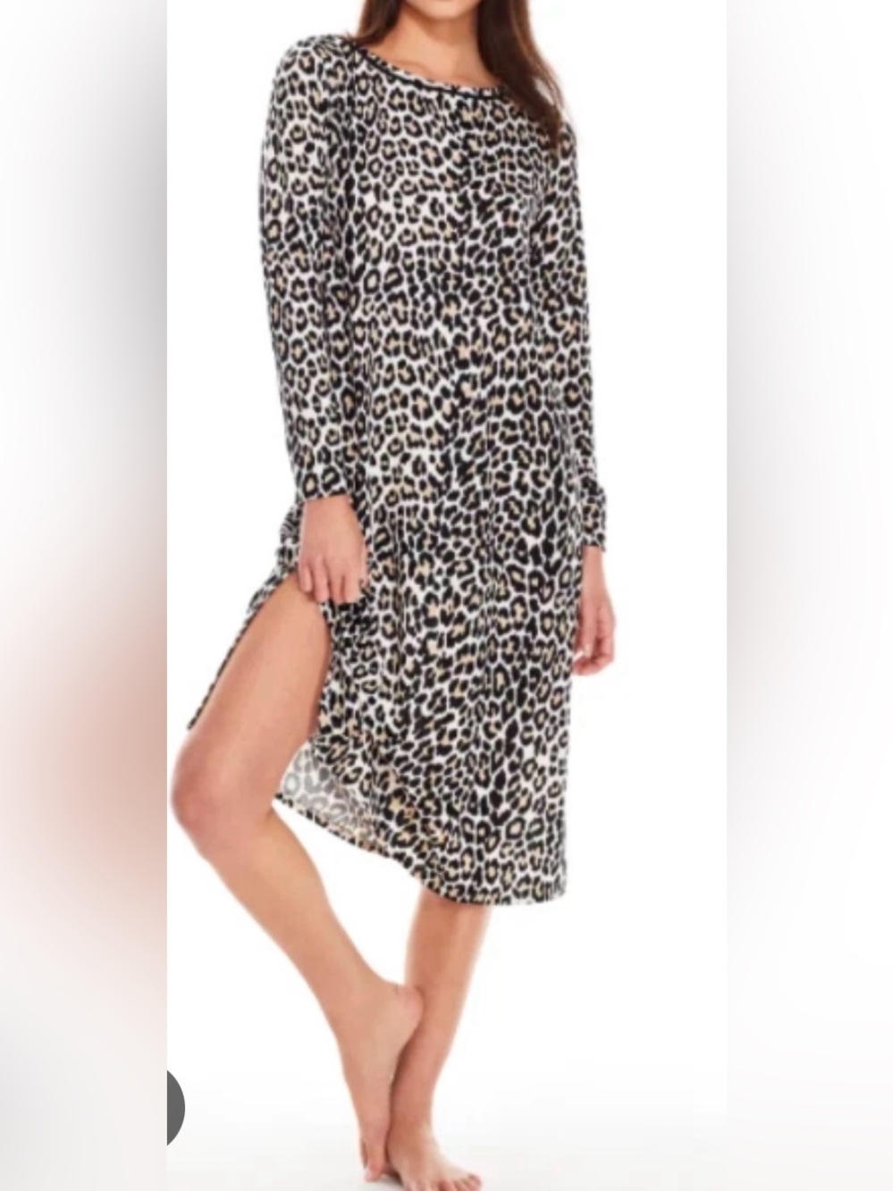 kate spade Leopard-Print Midi Dress in Black & Cream
